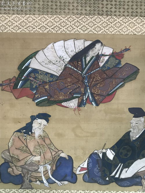 原装旧裱 日本古美术 浮世绘 歌仙图 人物画 绢本立轴一件 书画回流精品20200115 15