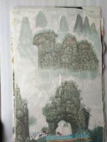 书法字画 201810251 画院流出无款精品手绘国画 仿古山水图 四尺整张 长130厘米 宽68厘米 用笔老道,品相如图,懂字画者鉴之